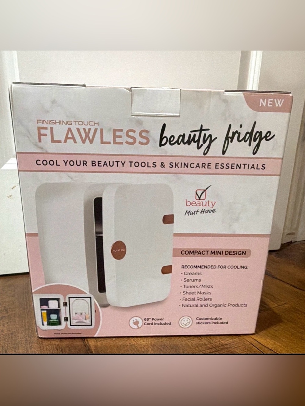 Flawless Mini Beauty Fridge — Compact Skincare Cooler BRAND NEW